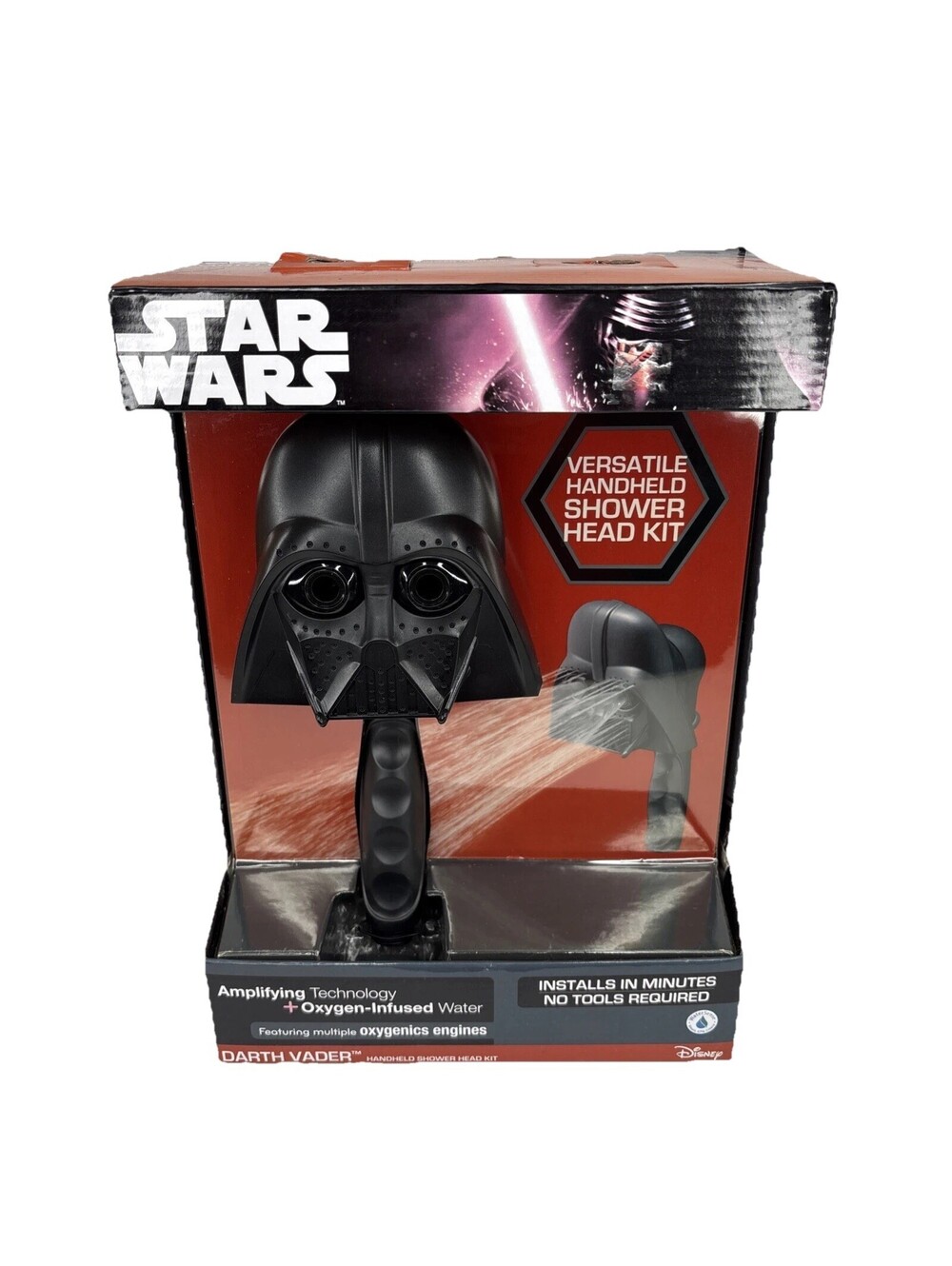 Star Wars Darth Vader Handheld Shower Head Kit Oxygenics Oxygen Infused New